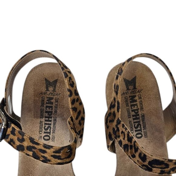 Mephisto Womens Leopard Print Sling Back Wedge Open Toe Sandals, Size 40 / US 10 - Picture 8 of 9